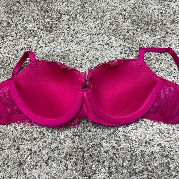 Victoria’s Secret Dream Angels Lined Demi Underwire Bra Pink Silver Lace 32C NWT - Picture 5 of 8
